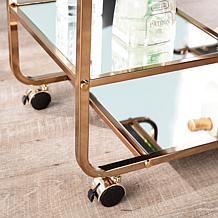 Oliana Art Deco Mirrored Bar Cart