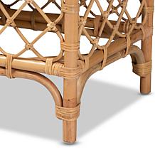 Orchard Natural Rattan Accent Bench with Plush Cushion