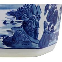 Oriental Furniture 10" Landscape Porcelain Flower Pot