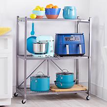Origami 3-Tier Foldable Large Rack with Wheels