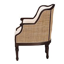 Ornella Traditional French Accent Chair with Rattan Accents