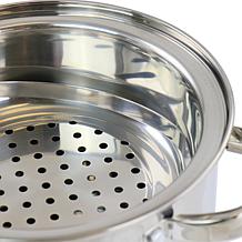 Oster Sangerfield 5Qt Steel Pasta Pot w/ Strainer Lid & Steamer Basket