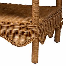 Oteria Rustic Rattan Side Table 26.8" W x 19.3" D x 25.6" H