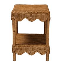 Oteria Rustic Rattan Side Table 26.8" W x 19.3" D x 25.6" H