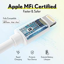 Overtime Apple MFi-Certified 6' Braided Lightning to USB-C Cable 2-pk