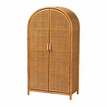 Paloma Bohemian Rattan Storage Cabinet 31.5" W x 59.5" H