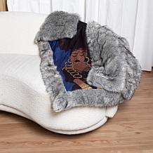 Pardon My Fro 50" x 60" Onyx Faux Fur Throw