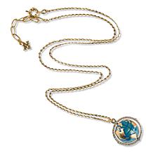 Patricia Nash 36" Pavé-Accented Enamel Globe Drop Necklace