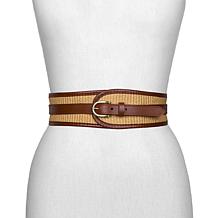 Patricia Nash Aude Woven Straw and Leather Belt