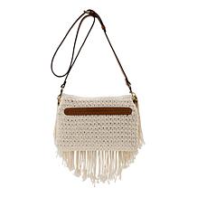 Patricia Nash Cannara Leather Trim Crochet Crossbody