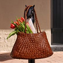 Patricia Nash Cheri Woven Leather Satchel Handbag