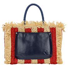 Patricia Nash Les Fraises Woven Tote with Adjustable Strap