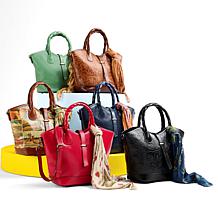 Patricia Nash Mina Satchel With Scarf & Crossbody Strap