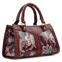 Patricia Nash Salento Top Handle Leather Satchel with Crossbody Strap