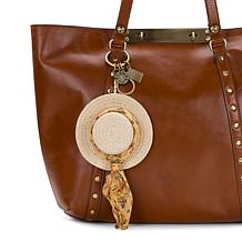 Patricia Nash Sun Hat with Patterned Scarf Handbag Charm
