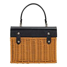 Patricia Nash Vienne Top Handle Wicker Satchel with Scarf