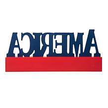 Patriotic Americana Wooden AMERICA Table Decor