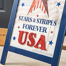 Patriotic Americana Wooden Easel Porch Decor