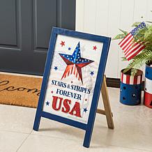 Patriotic Americana Wooden Easel Porch Decor