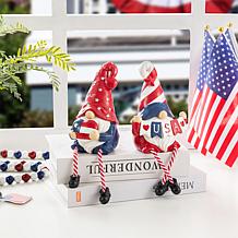 Patriotic Polyresin Gnomes Table Decor 2-piece Set