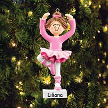 Personalized Brunette Ballerina Ornament