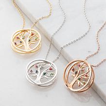 Personalized Simulated Birthstone Tree of Life Necklace