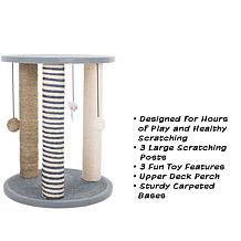 Pet Adobe 19.25" Cat Tree with 3 Sisal Rope Scratching Posts, Gray
