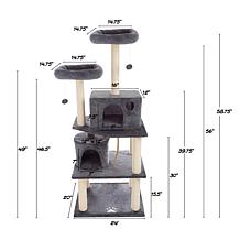 Pet Adobe 58.75" Cat Tree - 2 Condos, Scratching Posts, and Perches