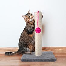 Pet Adobe Cat Scratching Post w/ Hanging Toy - Gray