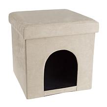 Pet Adobe Dog and Cat House Ottoman - Microsuede Tan