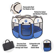 Pet Adobe Portable Pop-Up Pet Playpen - Blue (26.5")