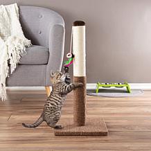 Pet Adobe Tall Cat Scratching Post with Toy - Tan