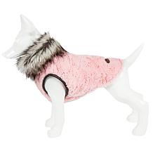 Pet Life Luxe Chauffurry Zebra Pattern Faux Mink Fur Dog Coat