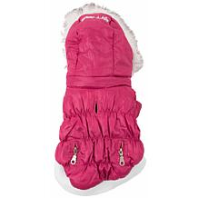 Pet Life Metallic Fashion Dog Parka Coat with Removable Hood