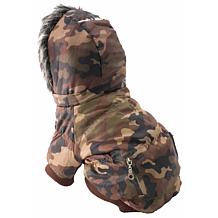 Pet Life Metallic Fashion Dog Parka Coat with Removable Hood