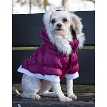 Pet Life Metallic Fashion Dog Parka Coat with Removable Hood