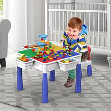 PicassoTiles Large Building Blocks Activity Center Table & Chair Set