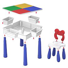 PicassoTiles Large Building Blocks Activity Center Table & Chair Set