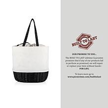 Picnic Time Coronado Canvas & Willow Basket Tote - Canvas w/ Accents