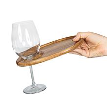 Picnic Time Wine Appetizer Plate Set Of 4, (Acacia Wood)