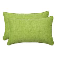 Suede Green Throw Pillows 20x20 w/Piping (Set of 2) by Prestige