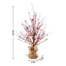Pink Berry Table Tree with Warm White Lights 20"H