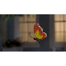Plow & Hearth Solar Hanging Butterfly Garden Decor