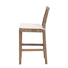 Poltak Tropical Mahogany & Rattan Counter Stool