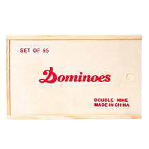 Premium Set of 55 Double Nine Dominoes with Wood Case