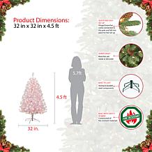 Puleo 4.5 ft. White Noble Fir Artificial Christmas Tree w/250 Lights
