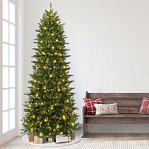 Puleo International 10ft. Pre-lit Slim Fraser Fir Tree, 800 LED Lights