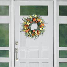 Puleo International 24" Artificial Dogwood, Poppy, Daisy Spring Wreath
