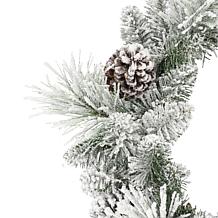 Puleo International 24" Flocked Berkshire Spruce Wreath with 56 Tips