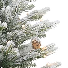 Puleo International 3' Pre-lit PVC Potted Flocked Tree